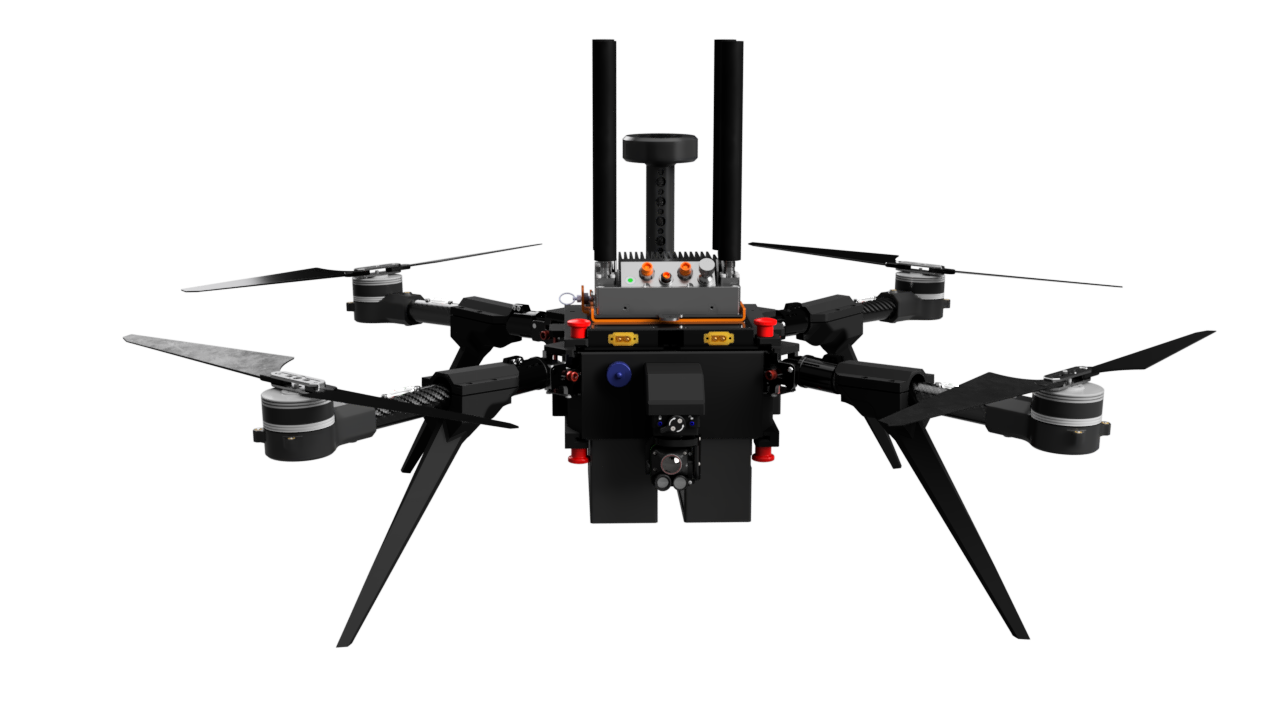 Freigestelltes Produktbild des taktischen Aufklärungs-UAV VECTIS Recon M2 mit modularer Sensorintegration.